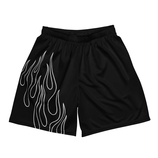 flame die mesh shorts