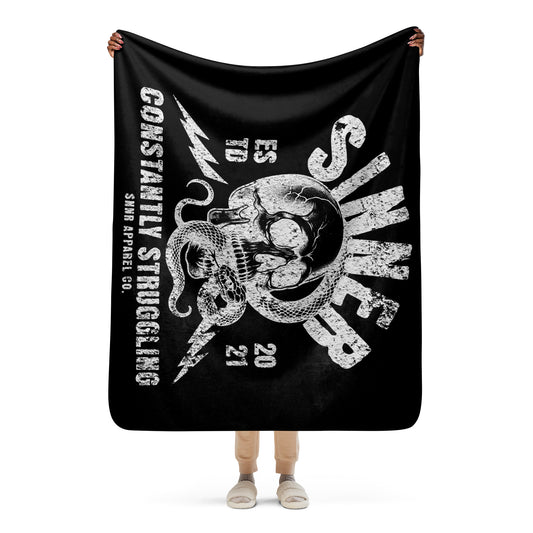 skull n snake sherpa blanket