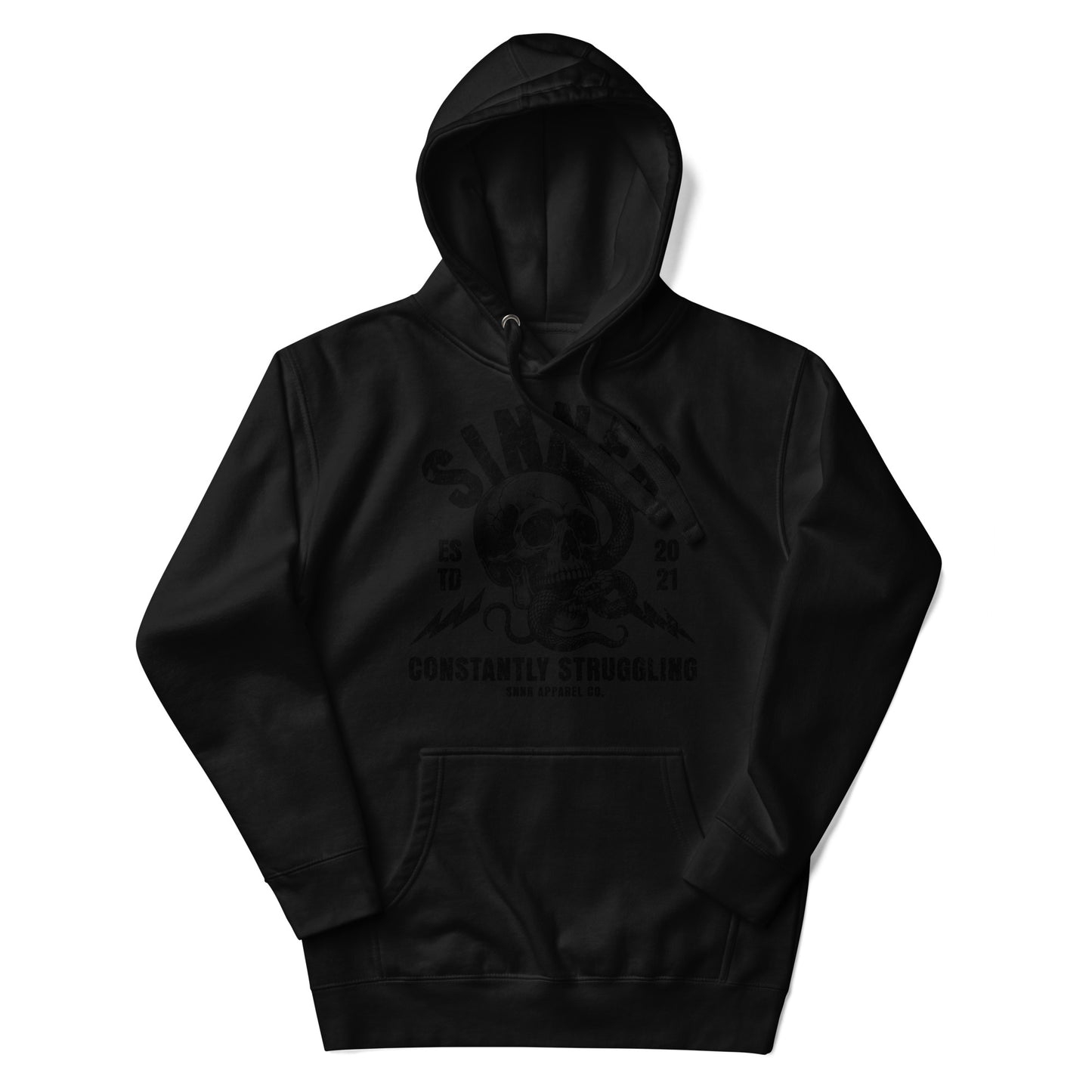 skull n snake hoodie blk