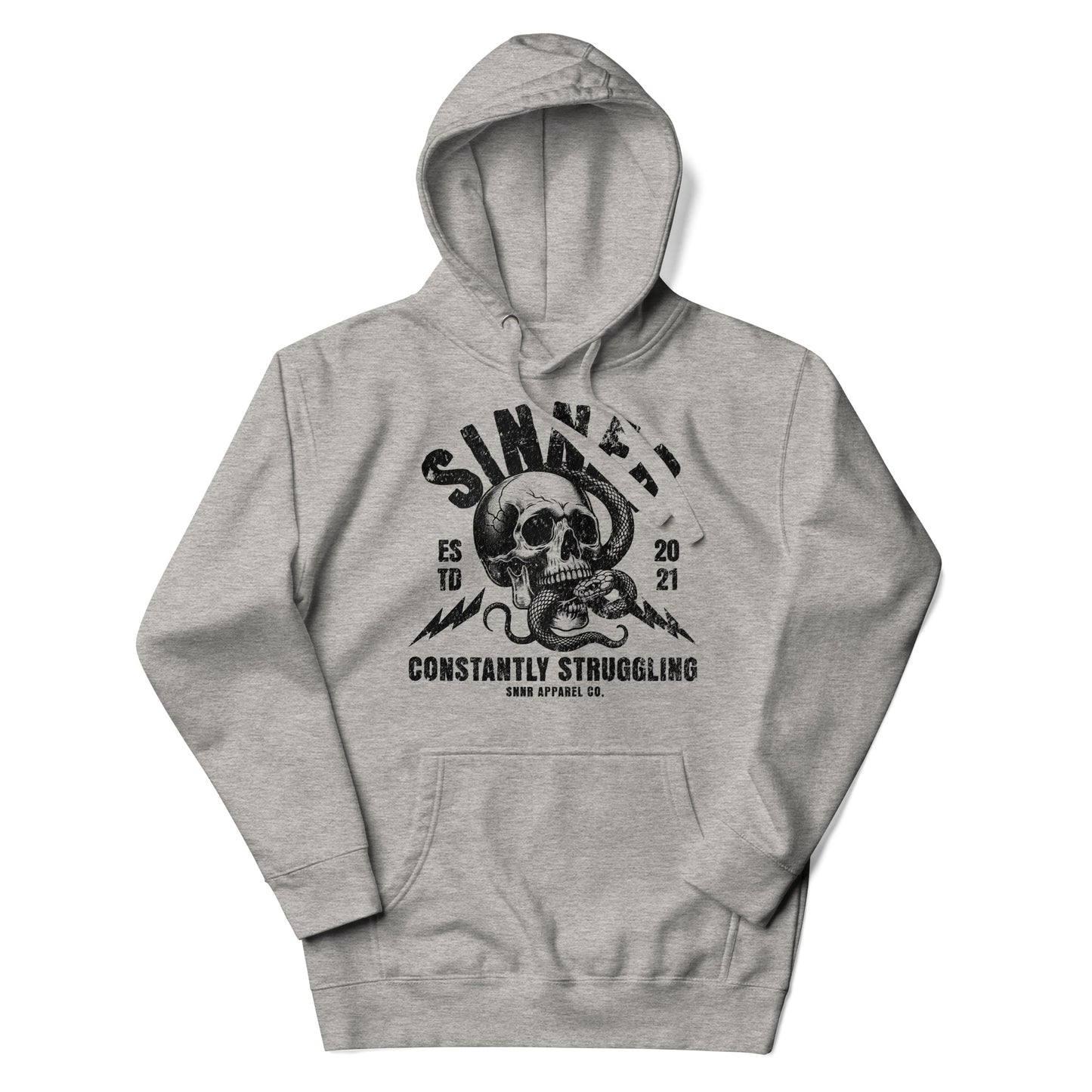 skull n snake hoodie blk