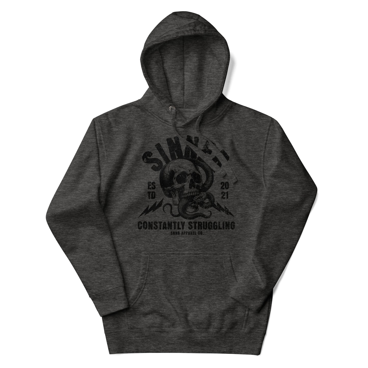 skull n snake hoodie blk