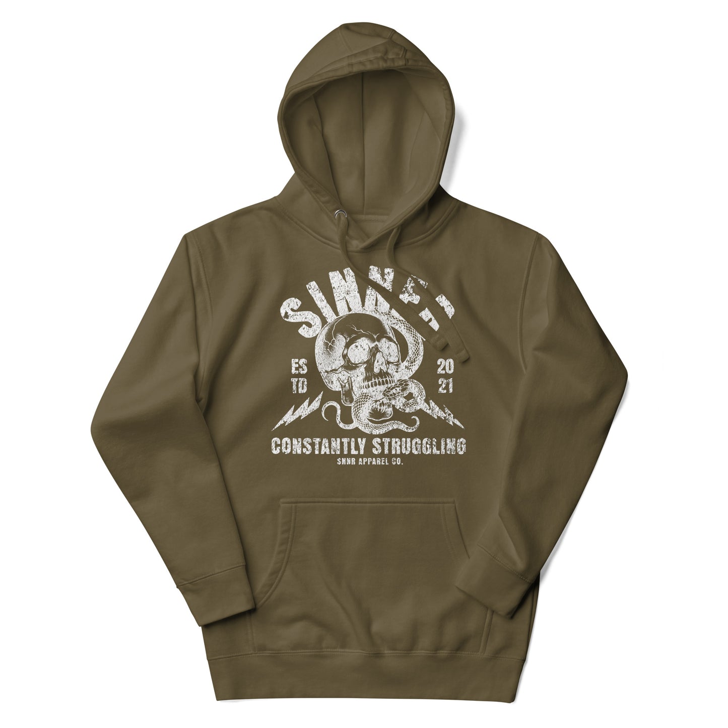 skull n snake hoodie wht