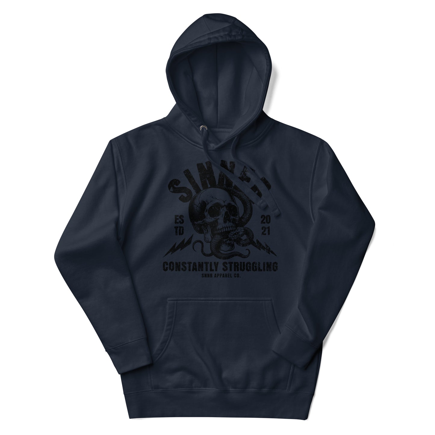 skull n snake hoodie blk