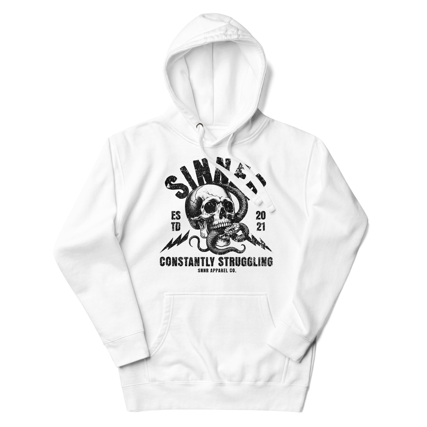 skull n snake hoodie blk